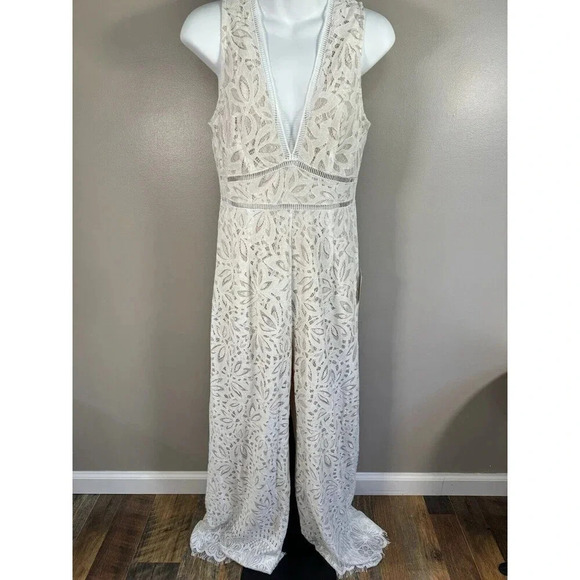 Lulus Jumpsuit Women Small Amora Lace Wide Leg Romantic Cottagecore Fairy NEW - Picture 1 of 8